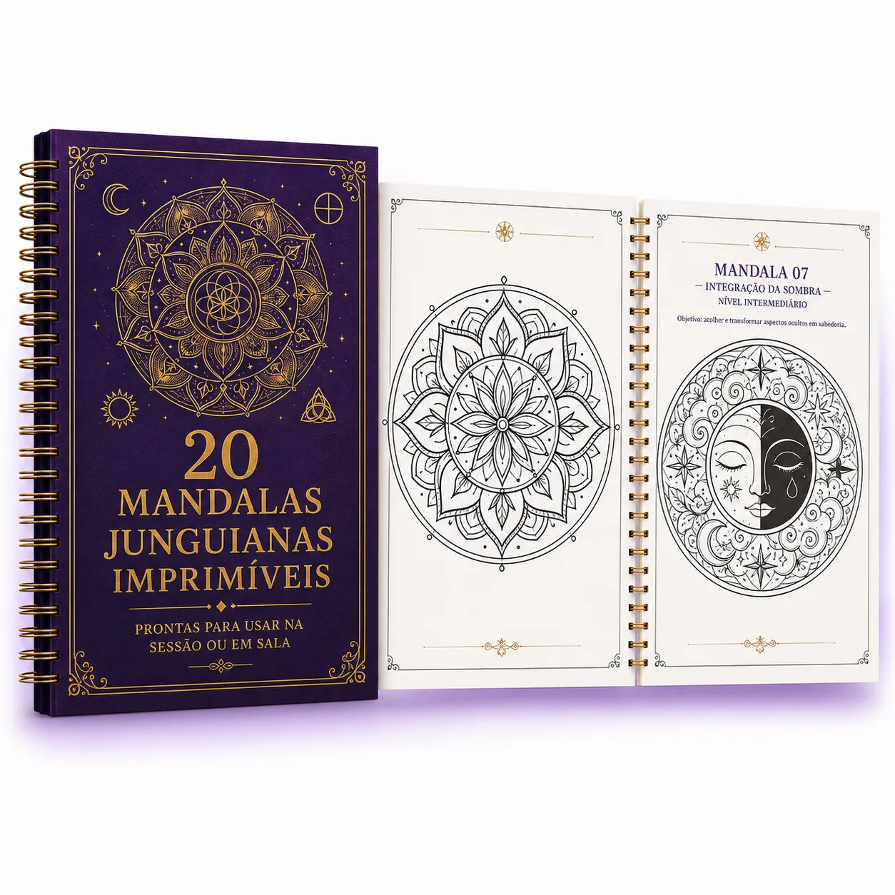 Kit de 20 Mandalas Imprimíveis em Alta Resolução