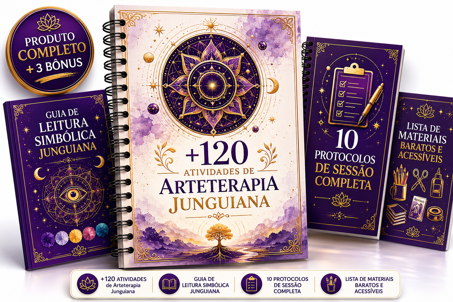 Capa do guia +120 Atividades de Arteterapia Junguiana
